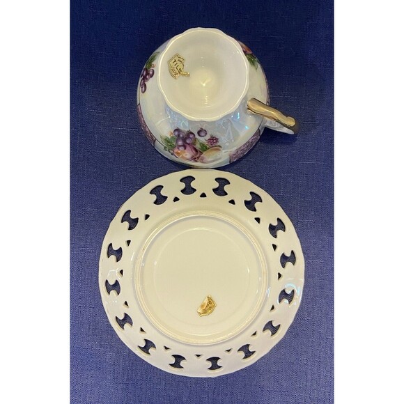 Vintage Japanese Fruit Themed Tea Cup and Saucer - Picture 8 of 10